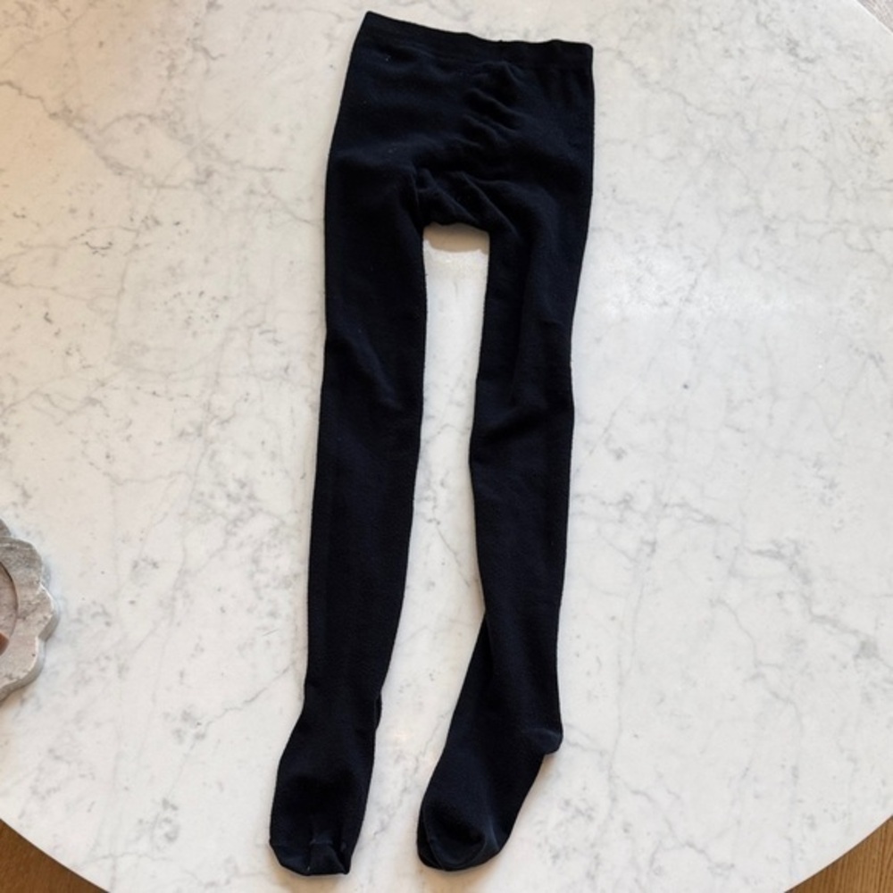 Girls Black Footed Tights Size 9 School Uniform Dress Hosiery
